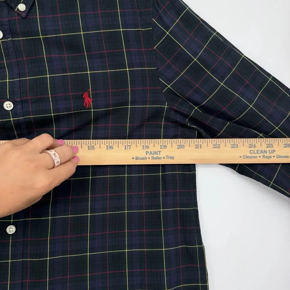 Polo Ralph Lauren Boys XL 16-30 Oxford Shirt Plaid Button Down Shirt Long Sleeve